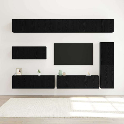 TV-Möbel-Set 7 pcs Schwarze Eiche 30,5 x 30 x 110 cm