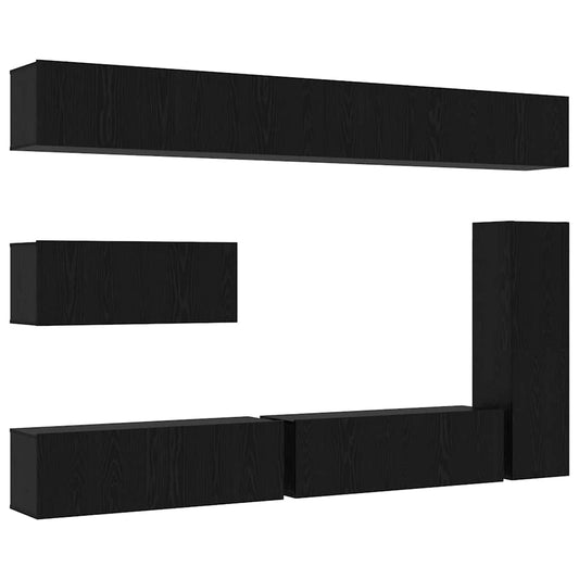 TV-Möbel-Set 7 pcs Schwarze Eiche 30,5 x 30 x 110 cm