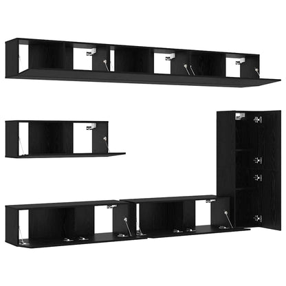 TV-Möbel-Set 7 pcs Schwarze Eiche 30,5 x 30 x 110 cm
