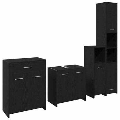 Badezimmermöbelset 4 pcs Schwarze Eiche 30 x 30 x 183,5 cm