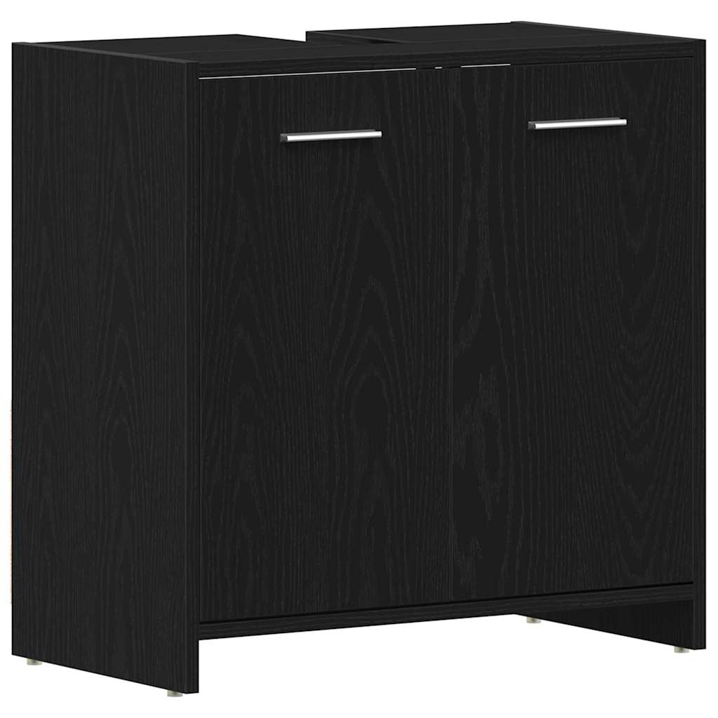Badezimmermöbelset 4 pcs Schwarze Eiche 30 x 30 x 183,5 cm