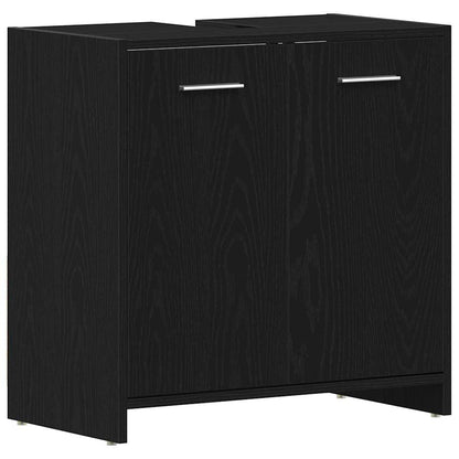 Badezimmermöbelset 4 pcs Schwarze Eiche 30 x 30 x 183,5 cm