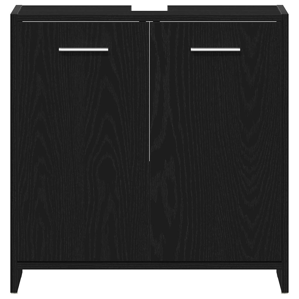 Badezimmermöbelset 4 pcs Schwarze Eiche 30 x 30 x 183,5 cm