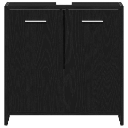 Badezimmermöbelset 4 pcs Schwarze Eiche 30 x 30 x 183,5 cm
