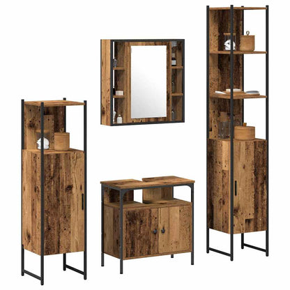 Badezimmermöbel Set mit Regal 4 pcs Altholz 33 x 33 x 185.5 cm