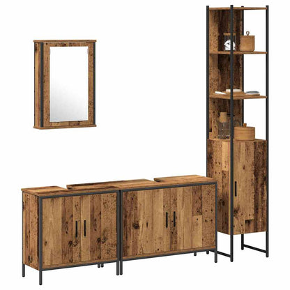 Badezimmermöbel Set mit Regal 4 pcs Braun 33 x 33 x 185.5 cm