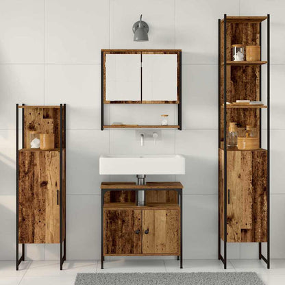 Badezimmermöbel Set mit Regal 4 pcs Altholz 33 x 33 x 185.5 cm