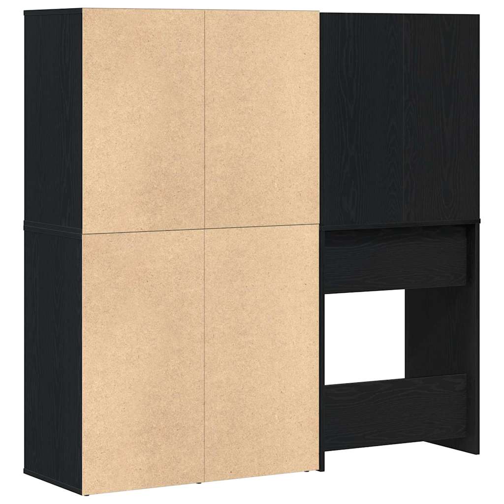 LED Schminktisch Schwarze Eiche 140 x 40 x 140 cm Holzwerkstoff