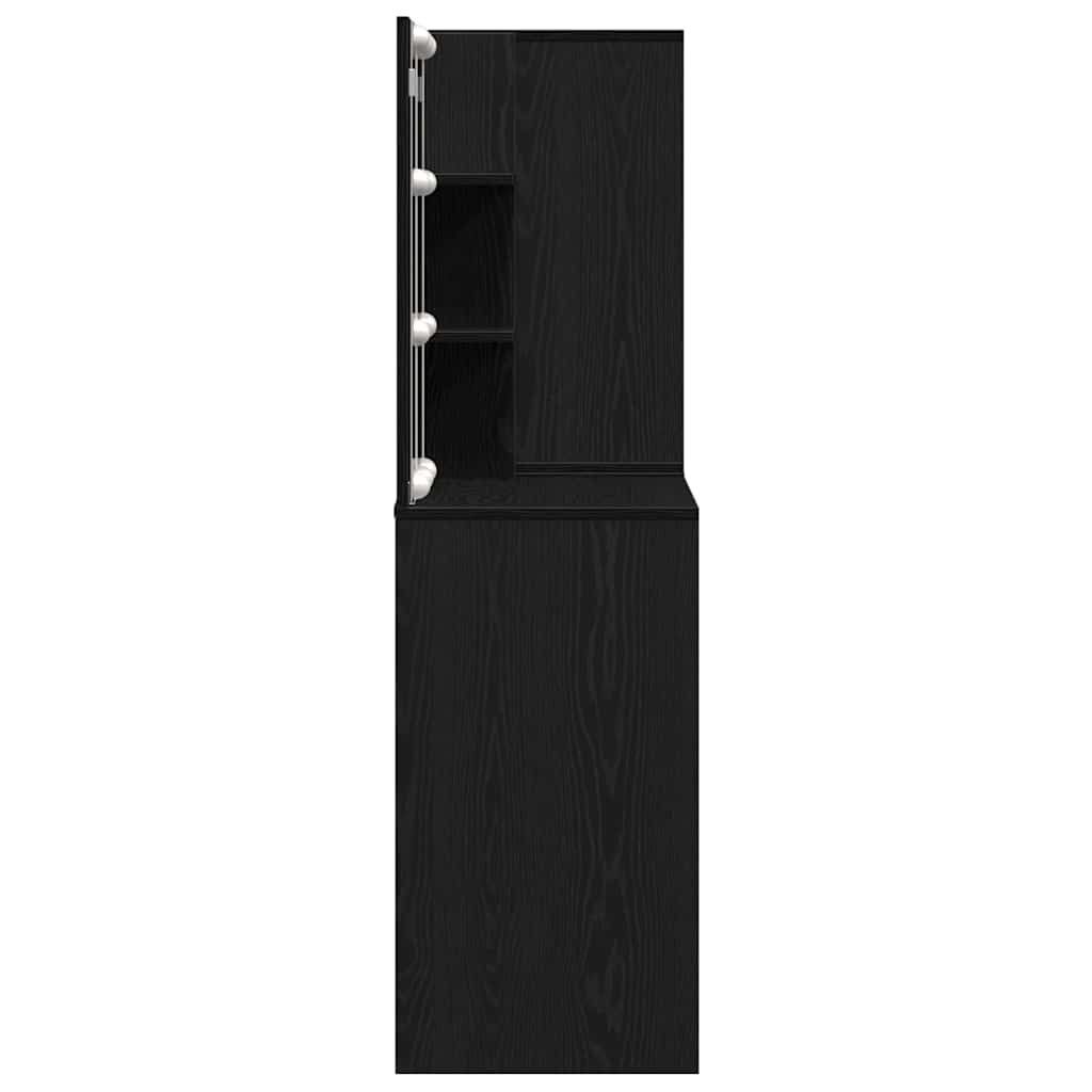 LED Schminktisch Schwarze Eiche 140 x 40 x 140 cm Holzwerkstoff