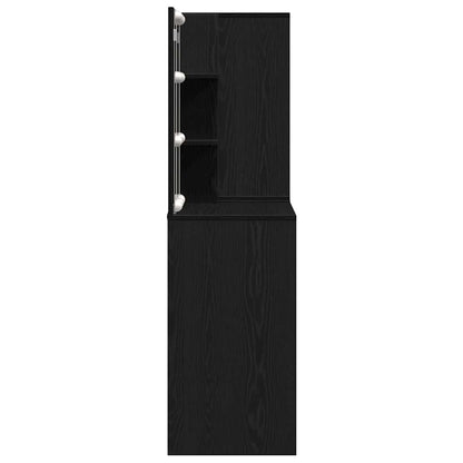 LED Schminktisch Schwarze Eiche 140 x 40 x 140 cm Holzwerkstoff