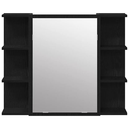 Badezimmermöbel Set mit Regal 4 pcs Schwarz 30 x 30 x 179,5 cm