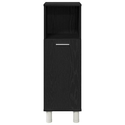 Badezimmermöbel Set mit Regal 3 pcs Schwarz 30 x 30 x 99,5 cm