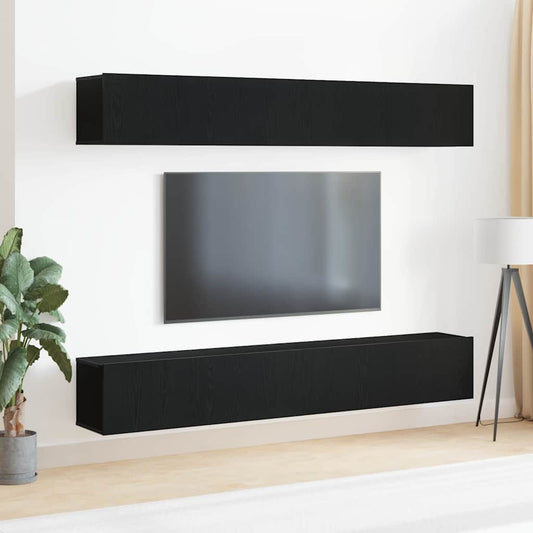 TV-Möbel-Set Wandmontiert 4 pcs Schwarze Eiche 100 x 30 x 30 cm