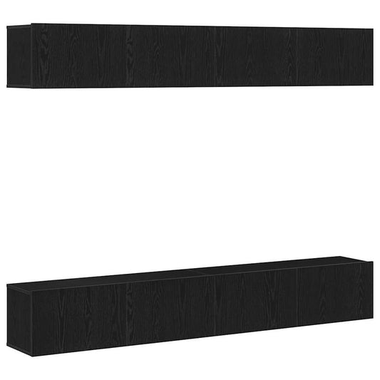 TV-Möbel-Set Wandmontiert 4 pcs Schwarze Eiche 100 x 30 x 30 cm