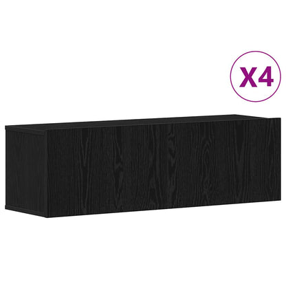 TV-Möbel-Set Wandmontiert 4 pcs Schwarze Eiche 100 x 30 x 30 cm