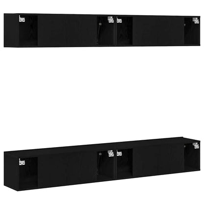 TV-Möbel-Set Wandmontiert 4 pcs Schwarze Eiche 100 x 30 x 30 cm