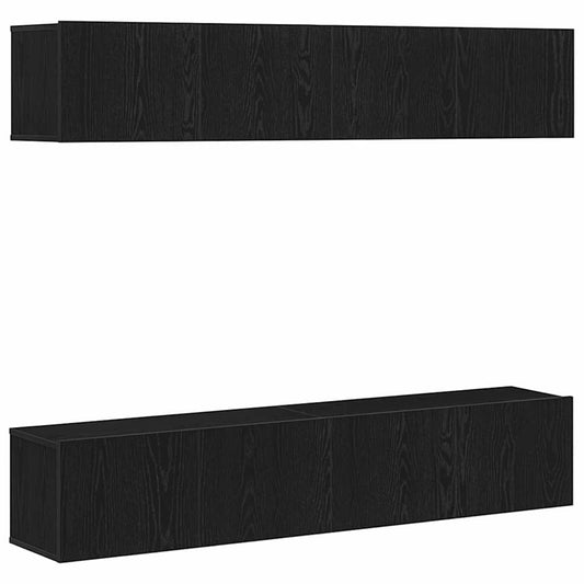 TV-Möbel-Set 4 pcs Schwarze Eiche 80 x 30 x 30 cm Holzwerkstoff