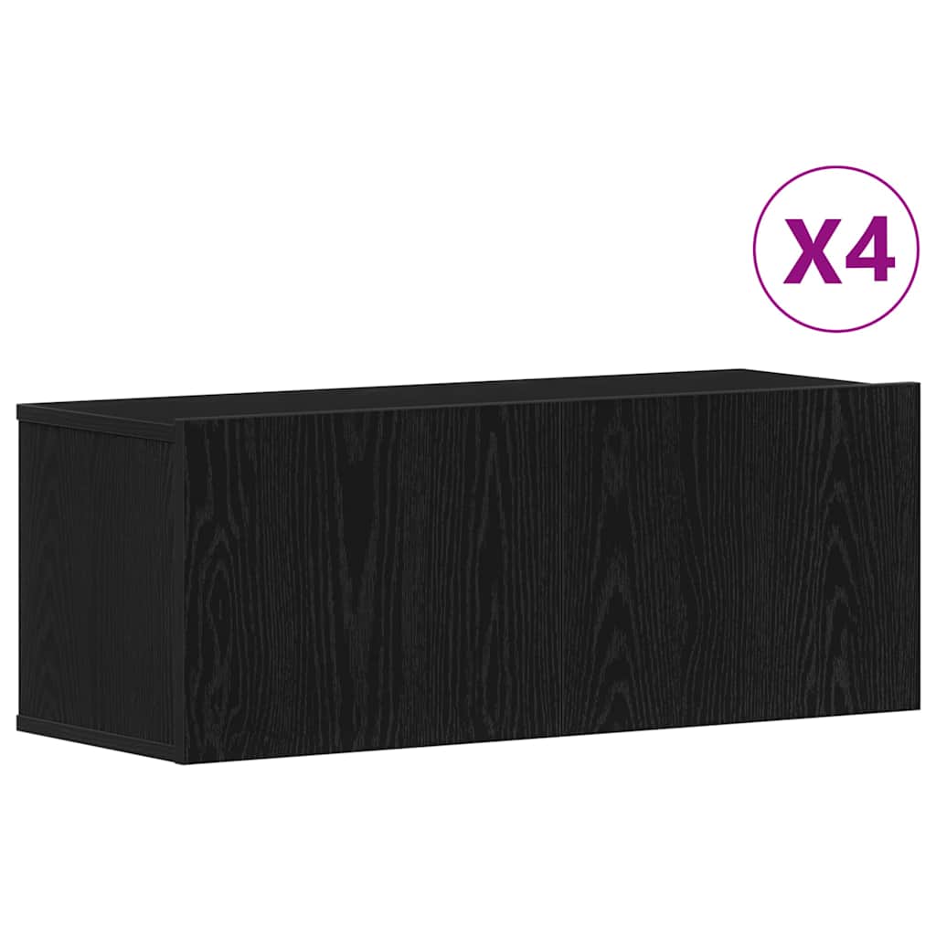 TV-Möbel-Set 4 pcs Schwarze Eiche 80 x 30 x 30 cm Holzwerkstoff