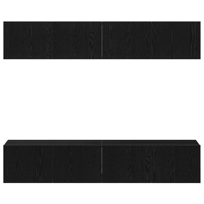 TV-Möbel-Set 4 pcs Schwarze Eiche 80 x 30 x 30 cm Holzwerkstoff