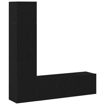 TV-Möbel-Set 4 pcs Schwarze Eiche 130,5 x 30 x 140 cm