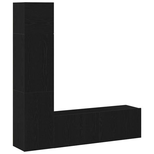 TV-Möbel-Set 4 pcs Schwarze Eiche 130,5 x 30 x 140 cm