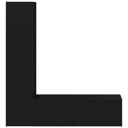TV-Möbel-Set 4 pcs Schwarze Eiche 130,5 x 30 x 140 cm