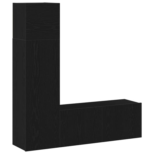 TV-Möbel-Set 3 pcs Schwarze Eiche 130,5 x 30 x 140 cm