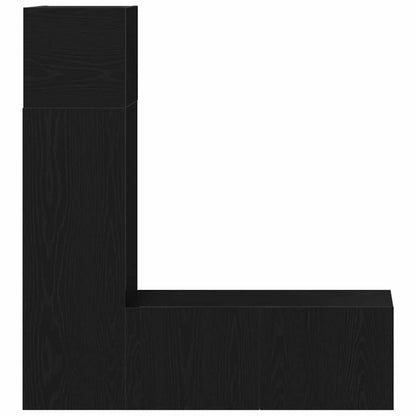 TV-Möbel-Set 3 pcs Schwarze Eiche 130,5 x 30 x 140 cm