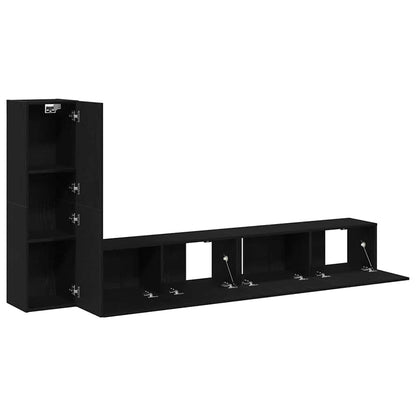 TV-Möbel-Set Wandmontiert 3 pcs Schwarze Eiche 100 x 30 x 30 cm