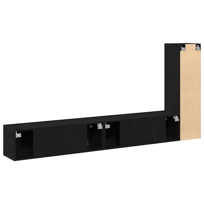 TV-Möbel-Set Wandmontiert 3 pcs Schwarze Eiche 100 x 30 x 30 cm