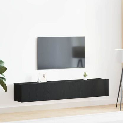 TV-Möbel-Set Wandmontiert 2 pcs Schwarze Eiche 100 x 30 x 30 cm