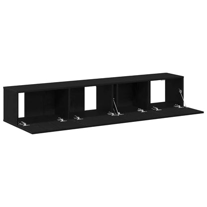 TV-Möbel-Set Wandmontiert 2 pcs Schwarze Eiche 100 x 30 x 30 cm