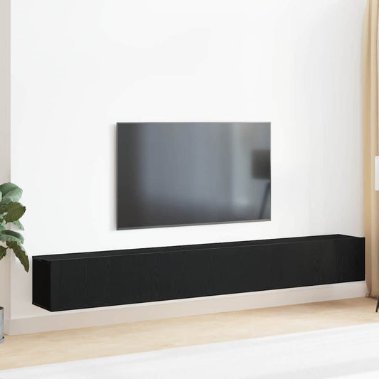 TV-Möbel-Set 3 pcs Schwarze Eiche 80 x 30 x 30 cm Holzwerkstoff