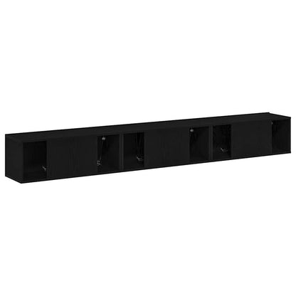 TV-Möbel-Set 3 pcs Schwarze Eiche 80 x 30 x 30 cm Holzwerkstoff