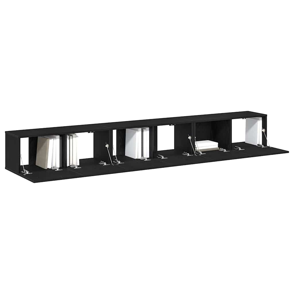 TV-Möbel-Set 3 pcs Schwarze Eiche 80 x 30 x 30 cm Holzwerkstoff