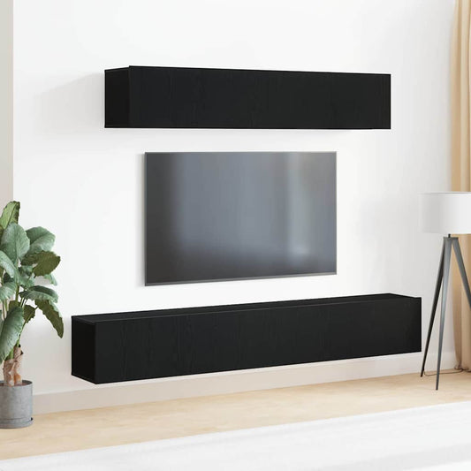 TV-Möbel-Set Wandmontiert 4 pcs Schwarze Eiche 100 x 30 x 30 cm