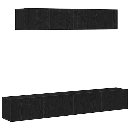 TV-Möbel-Set Wandmontiert 4 pcs Schwarze Eiche 100 x 30 x 30 cm