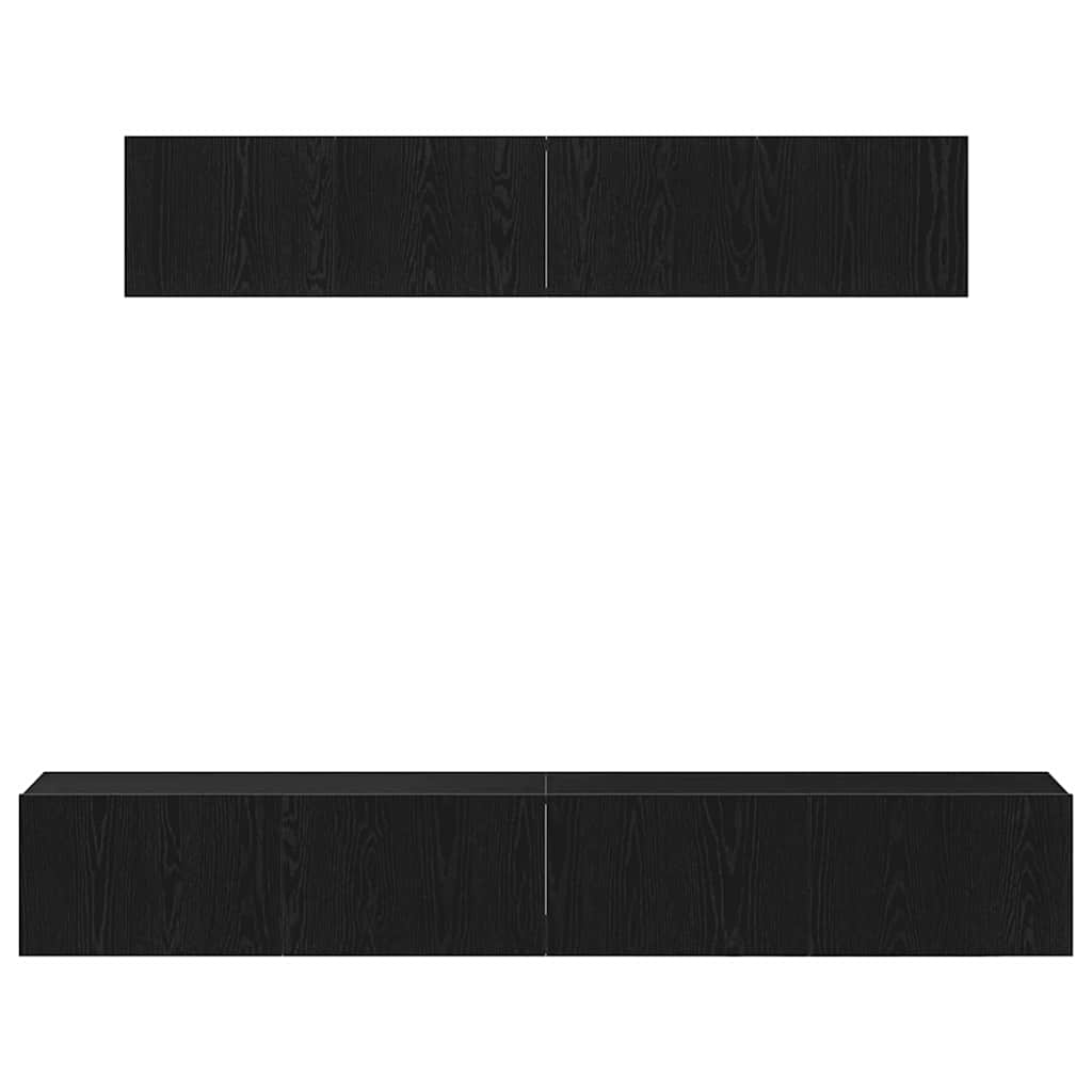 TV-Möbel-Set Wandmontiert 4 pcs Schwarze Eiche 100 x 30 x 30 cm