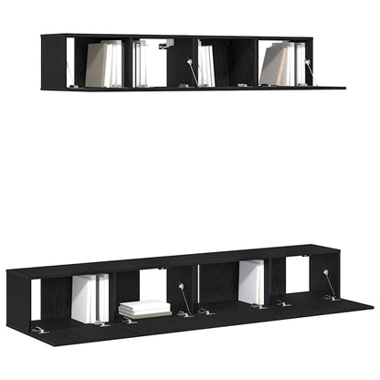 TV-Möbel-Set Wandmontiert 4 pcs Schwarze Eiche 100 x 30 x 30 cm