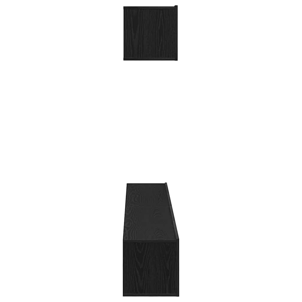TV-Möbel-Set Wandmontiert 4 pcs Schwarze Eiche 100 x 30 x 30 cm