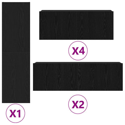 TV-Möbel-Set 9 pcs Schwarze Eiche 30,5 x 30 x 110 cm
