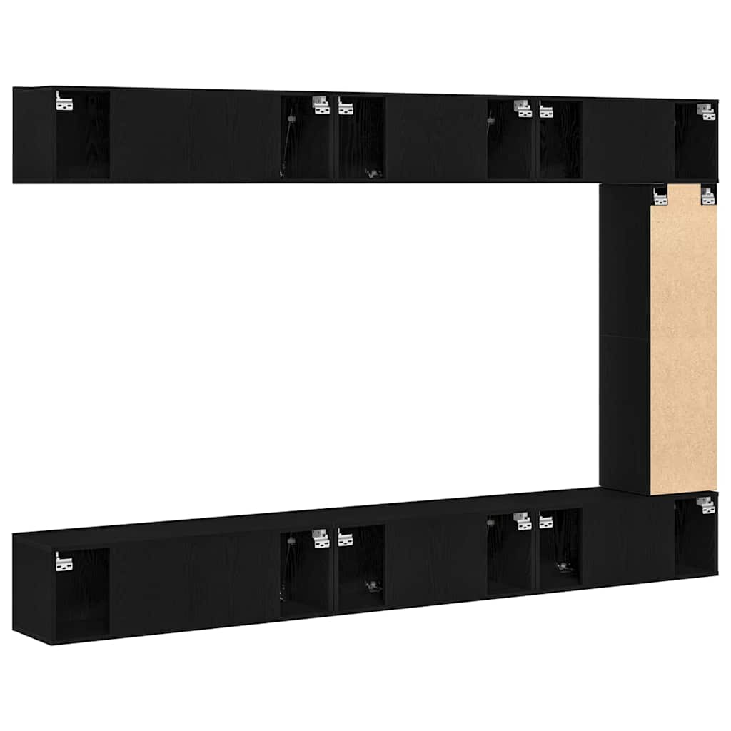 TV-Möbel-Set 9 pcs Schwarze Eiche 30,5 x 30 x 110 cm