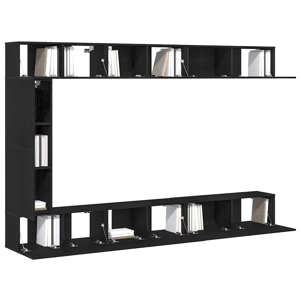 TV-Möbel-Set 9 pcs Schwarze Eiche 30,5 x 30 x 110 cm