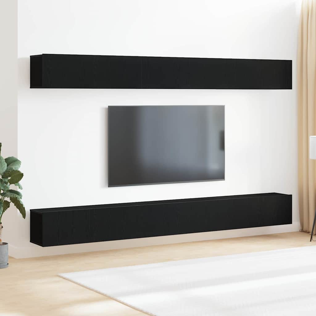 TV-Möbel-Set Wandmontiert 6 pcs Schwarze Eiche 100 x 30 x 30 cm