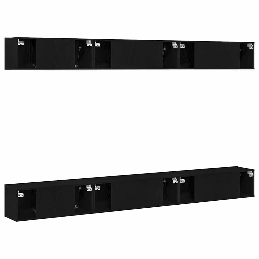 TV-Möbel-Set Wandmontiert 6 pcs Schwarze Eiche 100 x 30 x 30 cm