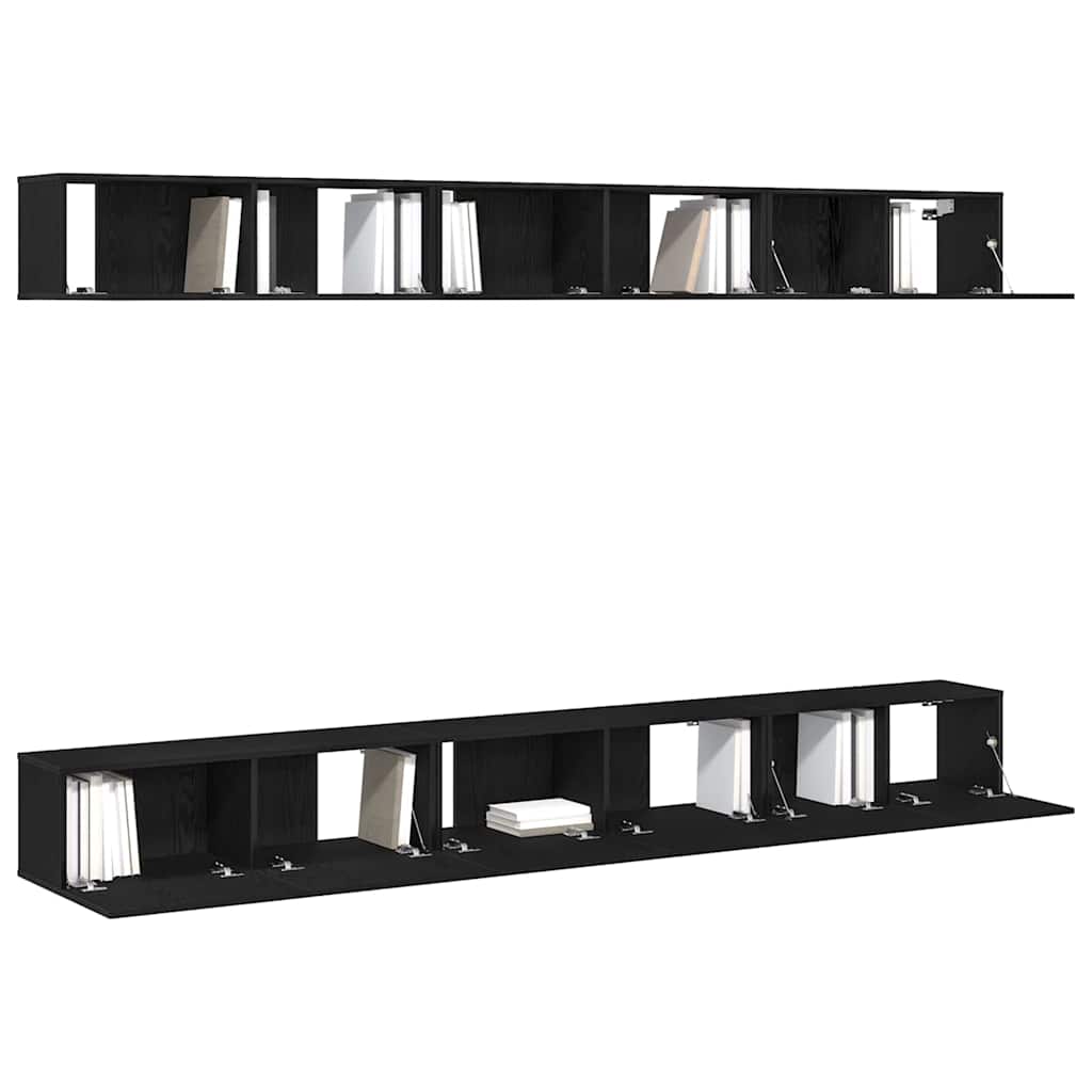 TV-Möbel-Set Wandmontiert 6 pcs Schwarze Eiche 100 x 30 x 30 cm