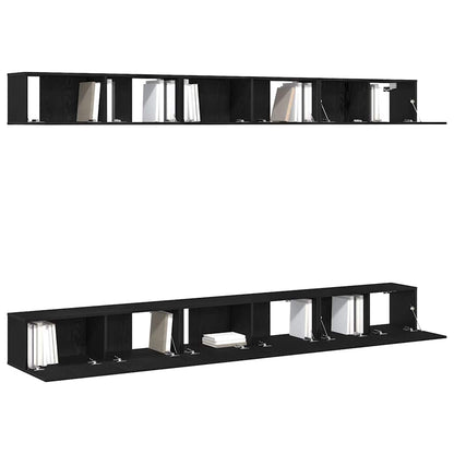 TV-Möbel-Set Wandmontiert 6 pcs Schwarze Eiche 100 x 30 x 30 cm