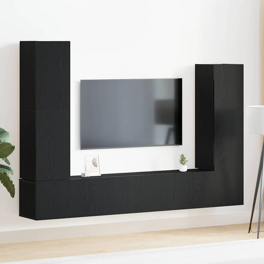 TV-Möbel-Set 6 pcs Schwarze Eiche 30,5 x 30 x 110 cm