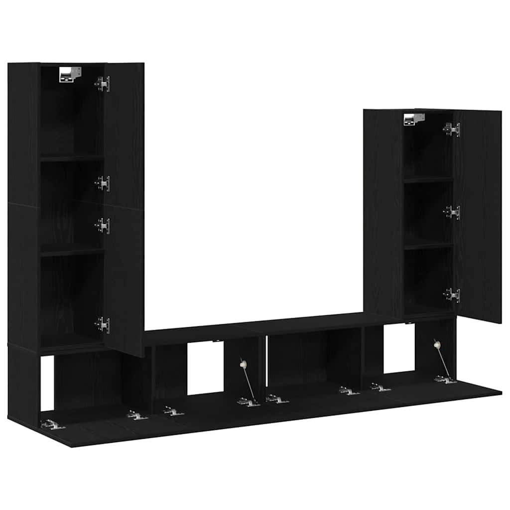 TV-Möbel-Set 6 pcs Schwarze Eiche 30,5 x 30 x 110 cm