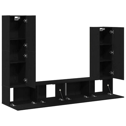 TV-Möbel-Set 6 pcs Schwarze Eiche 30,5 x 30 x 110 cm